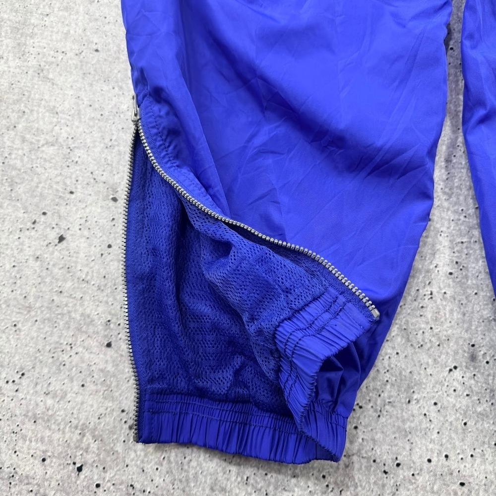 Vintage 90s Nike Team Blue White Swoosh Lined Ankle Zip Track Pants Mens 2XLT - Picture 6 of 9
